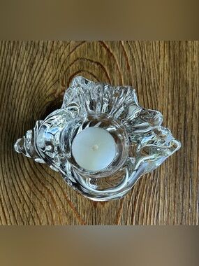 Clear Glass Vintage Avon Tealight Candle Holder - Home Accents